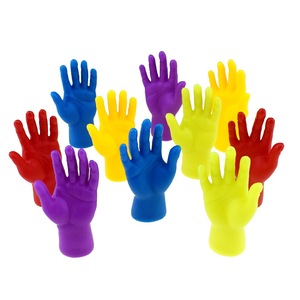 Mini fantoches de borracha para dedo, mão pequena colorida, dedo fofo para festas de bonecos engraçados, lembrancinhas
