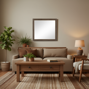 Miroir mural carré Bridgevine Home Tango, cadre en noyer, design rustique, décoration intérieure - Product Image 2