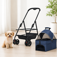 Poussette pour animaux de compagnie personnalisée OEM, sac de transport détachable, poussette pliable pour chien et chat, 360° °   Roues à absorption des chocs en gros