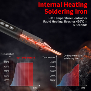 Nuevo Soldador Inteligente ZT-N2 de 75W con Pantalla LED Tipo-C, Alimentado por Batería PD, Temperatura Ajustable de 100-450°C, Punta T65 de 30-80W - Product Image 4