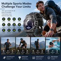 Für Y10 Smartwatch 1,46 Zoll BT 5.2 Anruffunktion IP68 Wasserdicht Schlaftracker Magnetischer Herzfrequenz-Fitness-Tracker Multi-Sport iOS