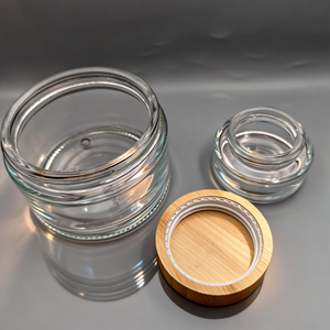Bocaux cosmétiques en verre avec couvercles en bambou naturel, vides et rechargeables, 20g, 30g, 60g, 100g, <span class=keywords><strong>pour</strong></span> crème <span class=keywords><strong>pour</strong></span> le <span class=keywords><strong>visage</strong></span> - Product Image 3