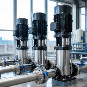 Pompe verticale multi-étages en acier inoxydable CDLF 0,75-22 kW, surpresseur haute pression pour l'alimentation en eau des bâtiments, 380 V CE - Product Image 3