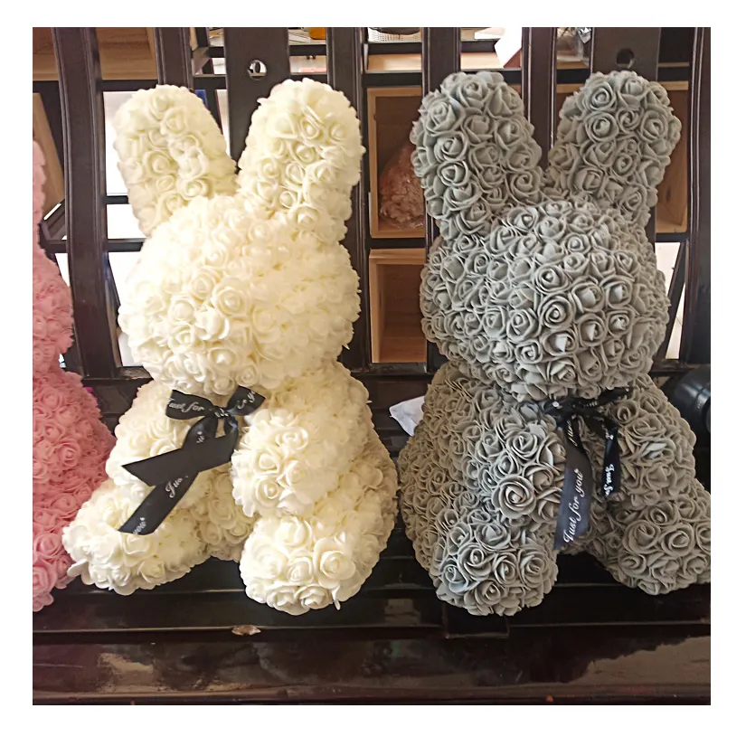 2020 hot sell Birthday gifts Cute PE Foam Flower Rabbit Pet Bear rose Rabbit