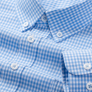 Nouvelle chemise à manches longues en tissu Oxford 100% coton lavé pour hommes - Chemise à carreaux décontractée - Tissu à carreaux en pur coton - Product Image 4