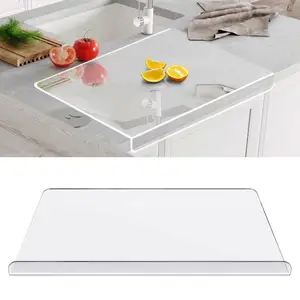 2024 Anti-Slip Transparante Acrylplaat Voor Keukenblad Doorzichtige Acryl Snijplank Met Tegenlip