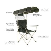 Chaise pliante portable avec auvent parasol chaise de plage chaise de jardin de camping parfaite pour les activités de plein air avec fourmi renforcée