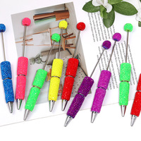 Nouveauté 2026 Stylos en argile perlable à couverture intégrale, couleur unie, avec strass brillants, style 'Candy' - Fournitures de bricolage pour la création de stylos perlés