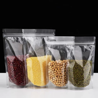 Sachet d'emballage alimentaire transparent mat en PET avec fermeture éclair, givré, auto-scellant, pour emballage thermique, snacks, lait
