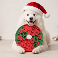 Assiette de recherche de friandises pour animaux de compagnie de Noël, jouet d'enrichissement interactif, cadeau de vacances facile à nettoyer pour animaux d'intérieur