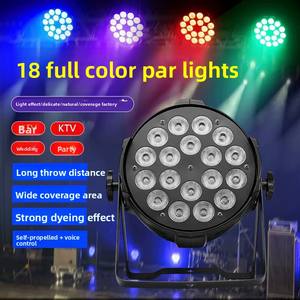 Luces Par LED de 18 LED y 10W, Cuatro en Uno, a Todo Color, para Bares, Bodas, Estudios de Baile, Sistema de Iluminación Colorido de 24 Piezas - Product Image 1