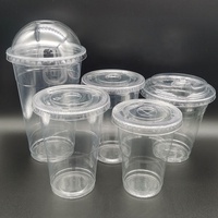 Gobelets à café transparents en PET avec logo personnalisé imprimé, 12 oz, 16 oz, 20 oz, 32 oz, gobelets en plastique jetables pour boissons froides avec couvercles