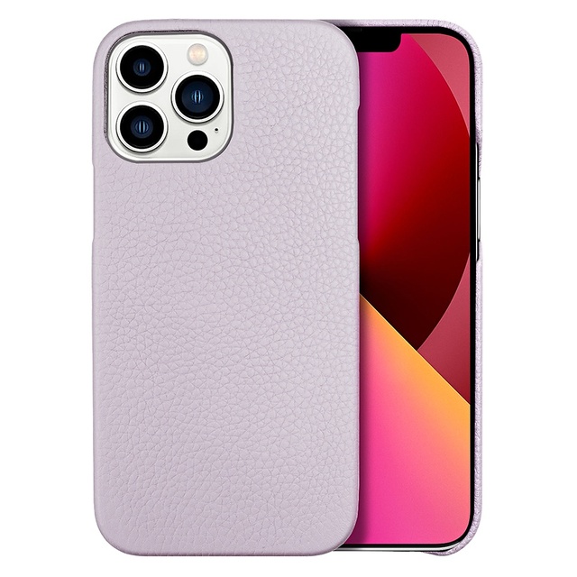 2025 Luxury Full Wrap High Quality Pebble Grain Leather Phone case No Button for iPhone 13 15 16 Pro Max