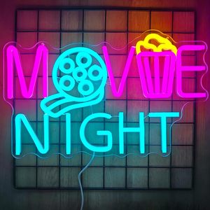 Movie Night Letreros Neon LED dimmable USB powered ambient <b>light</b> store <b>window</b> decoration <b>light</b> street indicator <b>light</b> Customized - Product Image 5