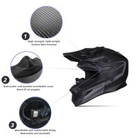 Casques d'hiver en fibre de carbone V328 avec masque respirant, casque modulaire pour motoneige