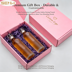 Boîte cadeau pour mini bouteille d'<span class=keywords><strong>alcool</strong></span> avec logo personnalisé rose, boîte d'expédition en carton ondulé pour <span class=keywords><strong>coffret</strong></span> de <span class=keywords><strong>dégustation</strong></span> de vin et emballage de cadeaux d'entreprise - Product Image 5