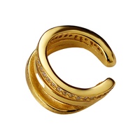 ICEBELA S925 Pendientes de Plata de Ley con Microdiamantes para Mujer, Estilo Ins, Diseño Hueco con Líneas Cepilladas, Tipo Clip