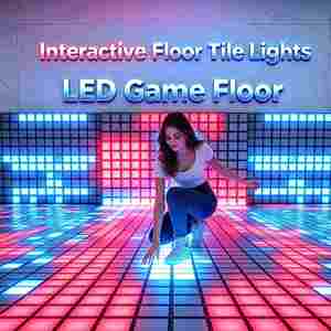 Sol de danse interactif lumineux pour parcs de trampolines et parcs d'aventure scolaires - Utilisation publique extérieure avec construction en métal et plastique - Product Image 2