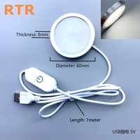 Kit de lampe LED Bambu Lab 001 compatible avec l'alimentation USB 5V, lampe à LED pour impression 3D, lumière blanche chaude argentée, kit de matériel pour lampe lunaire 001