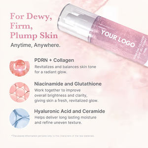 MLM Maßgeschneiderte Make-up-Basis Langanhaltender Finish Feuchtigkeitsspendend Geringe Mindestbestellmenge Private Label 2-in-1 Kollagen Pink Jelly Glow Spray Mist Serum - Product Image 2