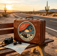 Autocollants de voyage vintage personnalisés durables, en vinyle imperméable, écologiques, adhésifs, design rétro espace parc national