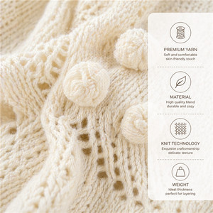 Boho Crochet <strong>Cardigan</strong> <strong>Women</strong> <strong>Oversized</strong> Chunky Knit Sweater Handmade Balloon Sleeve Knitwear Manufacturer - Product Image 4