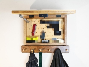 <span class=keywords><strong>Armoire</strong></span> <span class=keywords><strong>murale</strong></span> multifonctionnelle moderne en bois écologique pour la protection de la maison, organisez vos outils avec un design unique et un verrouillage par carte-clé dissimulé - Product Image 3