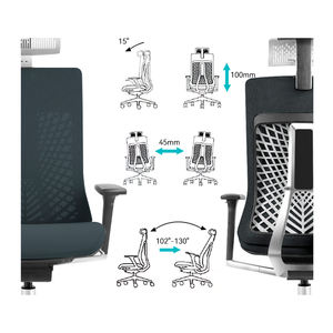 Chaises de <span class=keywords><strong>bureau</strong></span> modernes de luxe Mobilier de direction ergonomique en acier Fauteuil pivotant confortable en maille avec ascenseur Cadres patrons - Product Image 2