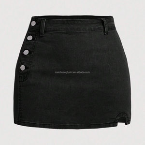 Minifalda Vaquera Personalizada para <span class=keywords><strong>Mujer</strong></span>, con Botones Laterales y Cintura Alta - Product Image 6