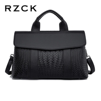 Grand sac à main et sac à main noir de luxe amérique avec logo personnalisé RZCK pour femmes de créateur Sacs fourre-tout Sac à main moyen en cuir PU tissé pour femmes