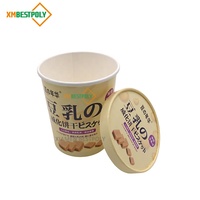 Gobelets en papier personnalisés imprimés avec couvercle pour aliments, pâtisseries, gaufrettes, biscuits, emballages en forme de bol