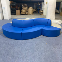 Ensemble de canapés de bureau modulaires en cuir en forme de S, meubles de salon pour la maison au design élégant