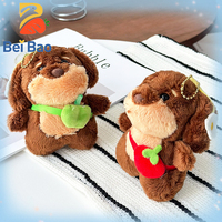 Porte-clés en peluche super doux en forme de chiot, animaux en peluche en stock pour breloques de sac, vente en gros