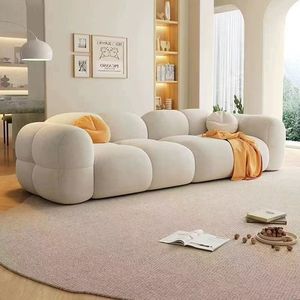 Canapé en tissu minimaliste moderne à un siège, vente chaude, housse en flanelle, rembourrage en éponge, salon, salon de beauté, canapé paresseux - Product Image 5