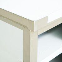 Table de Travail Commerciale en Acier Inoxydable avec Porte Coulissante, Armoire de Rangement à Trois Niveaux sur Mesure pour Restaurant, Cuisine, Traiteur