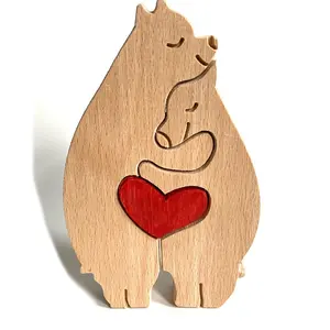 घर की सजावट के लिए अच्छी गुणवत्ता वाली फैक्टरी प्रत्यक्ष लकड़ी के खिलौने पहेली लकड़ी के पशु आभूषण