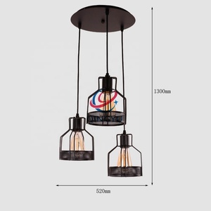 Handmade Rustic Traditional Industrial European Steel Wire <strong>Cage</strong> Pendant <strong>Light</strong> Lamp <strong>Shade</strong> - Product Image 4