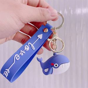 พวงกุญแจแบบกำหนดเอง ของขวัญส่งเสริมการขาย พวงกุญแจการ์ตูนขนาดเล็ก พวงกุญแจรูปสัตว์ทะเลน่ารัก พวงกุญแจยางพีวีซี 3 มิติ รูปวาฬการ์ตูน - Product Image 3