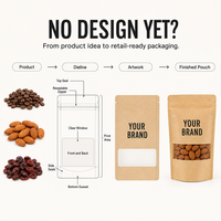 Sac en papier kraft avec impression numérique HD couleur, logo, fermeture éclair anti-odeur, emballage pour viande séchée, café, thé