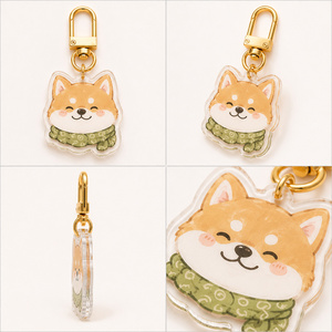 <span class=keywords><strong>Porte</strong></span>-clés personnalisé en acrylique Kawaii, breloque animal de dessin animé (Shiba Inu, Ours, Alpaga, Cerf), pendentif de sac, support de clés, vente en gros OEM - Product Image 3