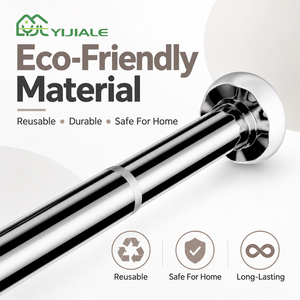 Tiang Gorden Jendela YIJIALE OEM Baja Karbon 28mm Heavy Duty Tension 17.32-112.20 Inch Adjustable Tanpa Bor - Product Image 1