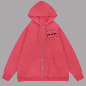 Cremallera Hombres Pullover Casual Fleece Oversize Plain Vintage Acid Wash Zip up Custom Heavyweight Zip up Hoodie - Product Image 6