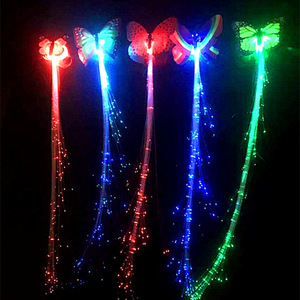 2025 chaud lumineux papillon tresse Led coloré tresse fibre optique perruque <span class=keywords><strong>Flash</strong></span> pince à cheveux accessoires de fête - Product Image 2