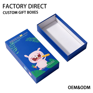 กล่องแปรงสีฟันเด็กพิมพ์ลายโลโก้ตามสั่ง สีสันสดใส กล่องของขวัญแบบแข็งสองชิ้น ฝาและฐาน สำหรับเด็กเล็ก ดูแลสุขภาพช่องปาก - Product Image 1