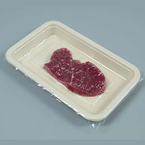 Bagasse jetable biodégradable à haute barrière personnalisée sans PFAS plateaux scellés par peau sous vide emballage <span class=keywords><strong>de</strong></span> plats préparés pour les repas - Product Image 5