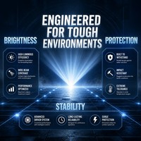 Projecteur LED extérieur étanche à dissipation thermique rapide, éclairage large et uniforme, haute luminosité pour usine et parc
