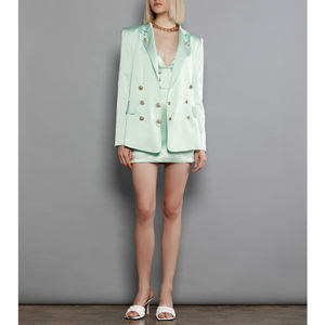 Su misura di Alta Qualità Classico Blazers Doppio-Petto <span class=keywords><strong>Raso</strong></span> di Seta Pulsante Verso Il Basso Da Sera Del Partito di Lavoro Vestito Convenzionale Per Le Donne - Product Image 4