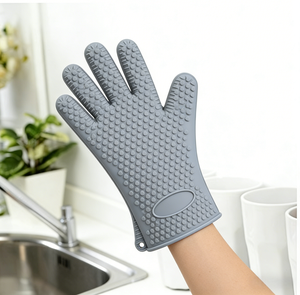 Gants de cuisine en silicone imperméables et résistants à la chaleur, à cinq doigts, <span class=keywords><strong>pour</strong></span> la cuisson, le barbecue, la friteuse, la <span class=keywords><strong>pizza</strong></span> et le micro-ondes - Product Image 1