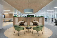 Lampe suspendue acoustique d'éclairage de bureau moderne de forme ronde pour le lustre insonorisant de luminaire de feutre d'animal familier recyclé de bureau