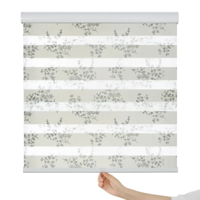 Persiana enrollable Manual de cebra, cortina de tela enrollable, patrón Horizontal de ventana francesa, el más vendido